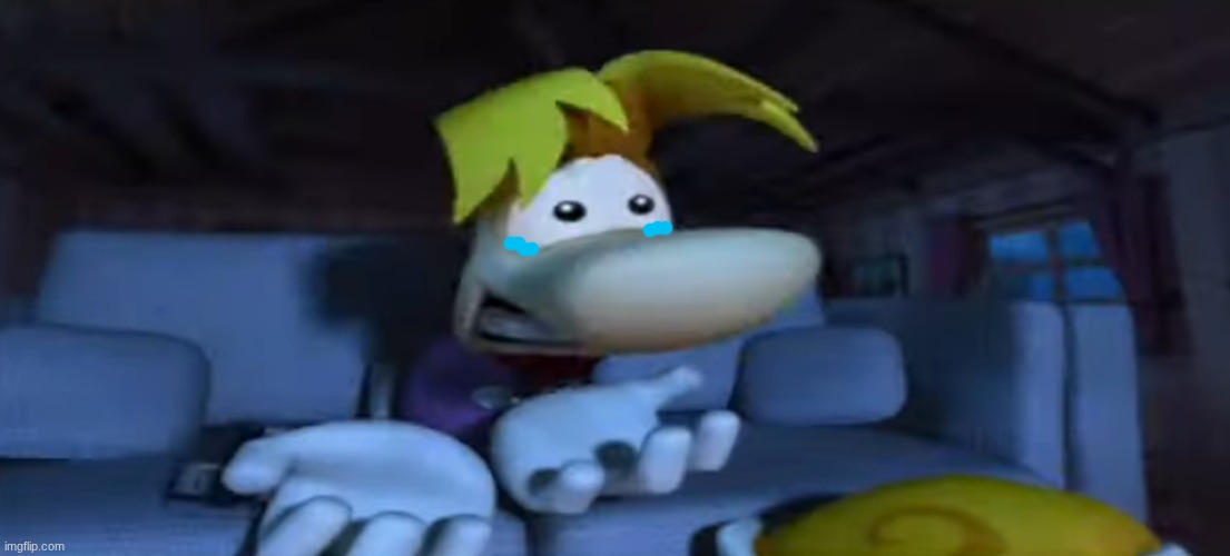Sad yet shocked Rayman | image tagged in sad yet shocked rayman | made w/ Imgflip meme maker
