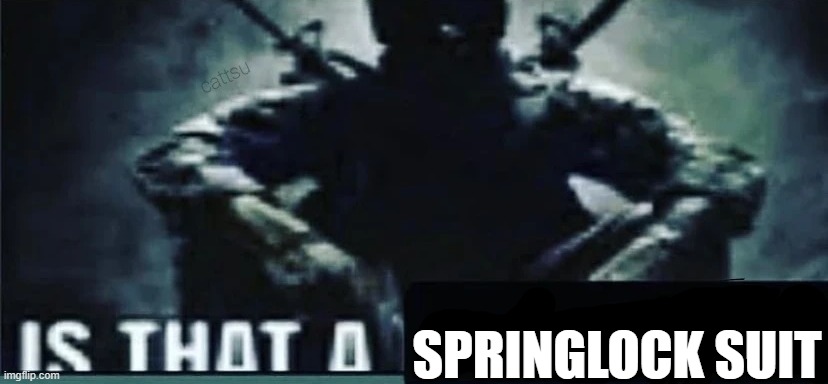 IS THAT A | SPRINGLOCK SUIT | image tagged in is that a | made w/ Imgflip meme maker