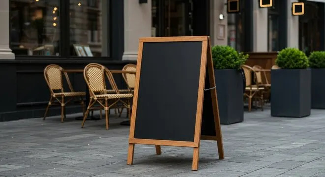 cafe road chalkboard Blank Meme Template