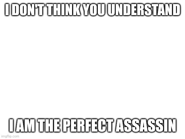 I DON'T THINK YOU UNDERSTAND; I AM THE PERFECT ASSASSIN | made w/ Imgflip meme maker