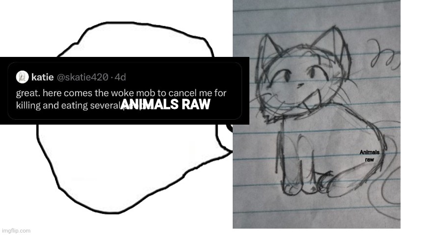Lore accurate Jennifer | ANIMALS RAW; Animals raw | image tagged in the head speech bubble | made w/ Imgflip meme maker