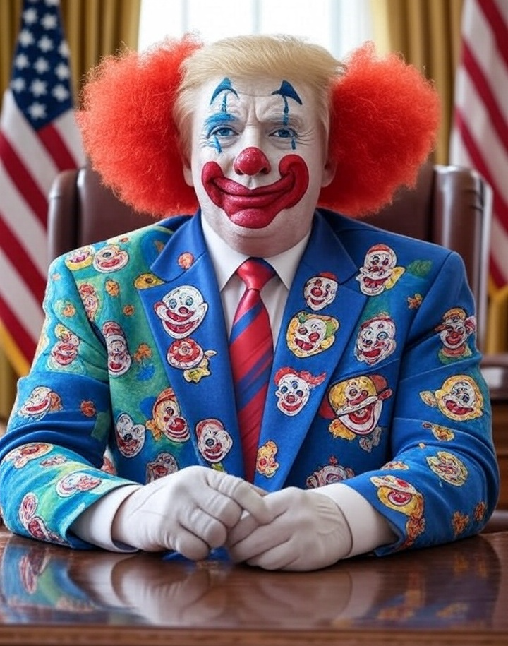 Trump Clown Suit Oval Office Blank Meme Template