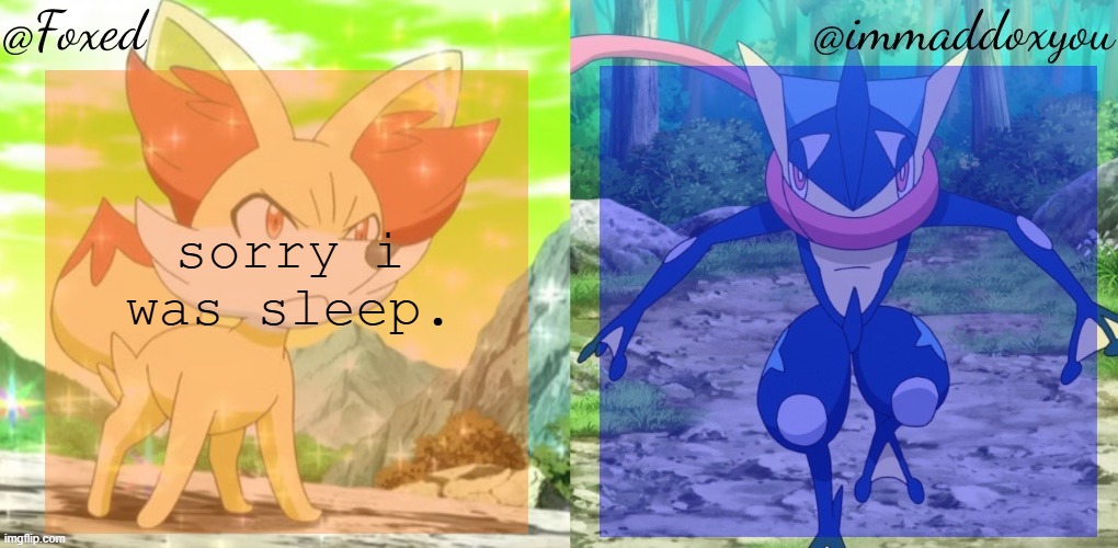 Foxed & Immaddoxyou Shared Temp | sorry i was sleep. | image tagged in foxed immaddoxyou shared temp | made w/ Imgflip meme maker