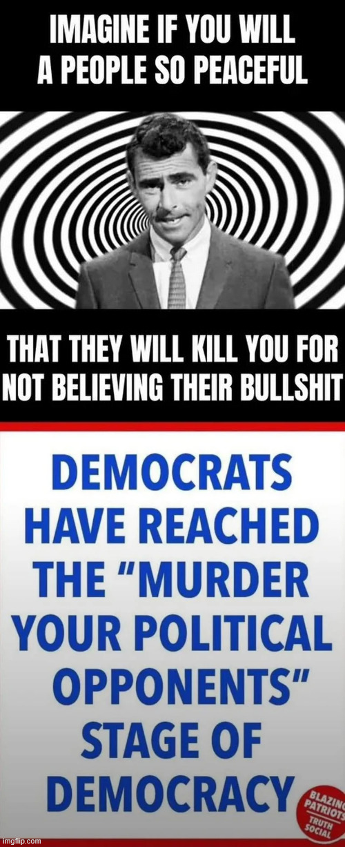 Imagine if you will | image tagged in petty democrats,condone,murder | made w/ Imgflip meme maker