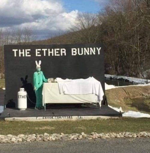 The Ether Bunny | image tagged in poison,easter bunny,dark humour,dark humor,creepy,nope nope nope | made w/ Imgflip meme maker