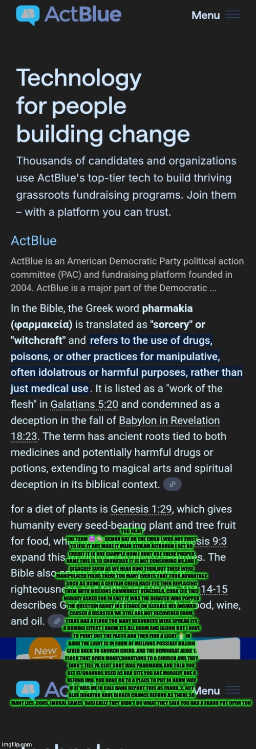 Readers highgest : Could millions possibly trillions be put back in America's pocket? | YOU HEAR THE TERM 😈 🐀  DEMON RAT OR THE EMOJI I WAS NOT FIRST TO USE IT BUT MADE IT MAIN STREAM ALTHOUGH I GET NO CREDIT IT IS ONE EXAMPLE HOW I DONT USE THERE PROPER NAME THIS IS TO SHOWCASE IT IS NOT CONSUMING ME,AND I DISAGREE SUCH AS WE HEAR RINO TERM.BUT THESE WERE MANIPULATED FOLKS THERE TOO MANY EVENTS THAT TOOK ADVANTAGE SUCH AS USING A CERTAIN CREED,RACE ETC THEN REPLACING THEM WITH MILLIONS COMMUNIST VENEZUELA, CUBA ETC THIS NOBODY ASKED FOR IN FACT IT WAS THE DEBATER WHO POPPED THE QUESTION ABOUT HIS STANCE ON ILLEGALS HIS ANSWER CAUSED A DISASTER WE STILL ARE NOT RECOVERED FROM, TEXAS HAD A FLOOD TOO MANY RESOURCES WERE SPREAD ITS A DOMINO EFFECT I KNOW ITS ALL DOOM AND GLOOM BUT I HAVE TO POINT OUT THE FACTS AND THEN FIND A LIGHT 🕯 IN DARK THE LIGHT IS IN FORM OF MILLIONS POSSIBLY BILLION GIVEN BACK TO CHURCH GOERS, AND THE DEMONRAT ALIKE 1. FLOCK THAT GIVEN MONEY,DONATIONS TO A CHURCH AND THEY DIDN'T TELL YA CLOT SHOT WAS PHARMAKIA AND TOLD YOU GET IT/GROUNDS USED AS VAX SITE YOU ARE MORALLY DUE A REFUND IMO, YOU DONT GO TO A PLACE TO PUT IN HARM WAY IF IT WAS ME ID CALL BANK REPORT THIS AS FRAUD,.2. ACT BLUE DONATOR HAVE BIGGER CHANCE REFUND AS THERE SO MANY LIES ,CONS, IMORAL GAMES  BASICALLY THEY DIDN'T DO WHAT THEY SAID YOU HAD A FRAUD PUT UPON YOU | image tagged in convid19,average fan vs average enjoyer | made w/ Imgflip meme maker