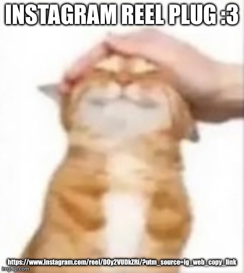 Cat being petted | INSTAGRAM REEL PLUG :3; https://www.instagram.com/reel/DOy2VUDkZRi/?utm_source=ig_web_copy_link | image tagged in cat being petted | made w/ Imgflip meme maker