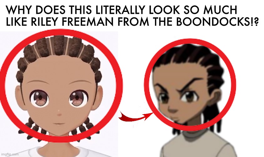 Riley Freeman Zepeto Lookalike | WHY DOES THIS LITERALLY LOOK SO MUCH LIKE RILEY FREEMAN FROM THE BOONDOCKS!? | image tagged in zepeto riley freeman,zepeto,adult swim,the boondocks,name soundalikes,riley freeman | made w/ Imgflip meme maker