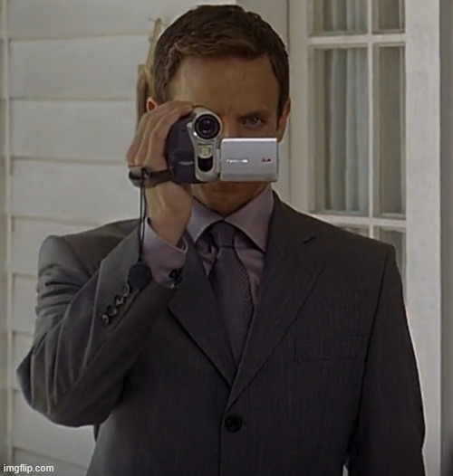 Seth Meyers Holding a Video Camera | image tagged in seth meyers video camera | made w/ Imgflip meme maker