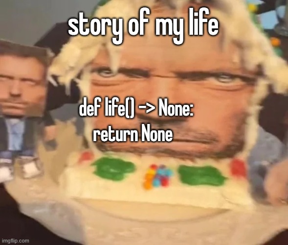 gingerbread house | story of my life; def life() -> None:
    return None | image tagged in gingerbread house | made w/ Imgflip meme maker