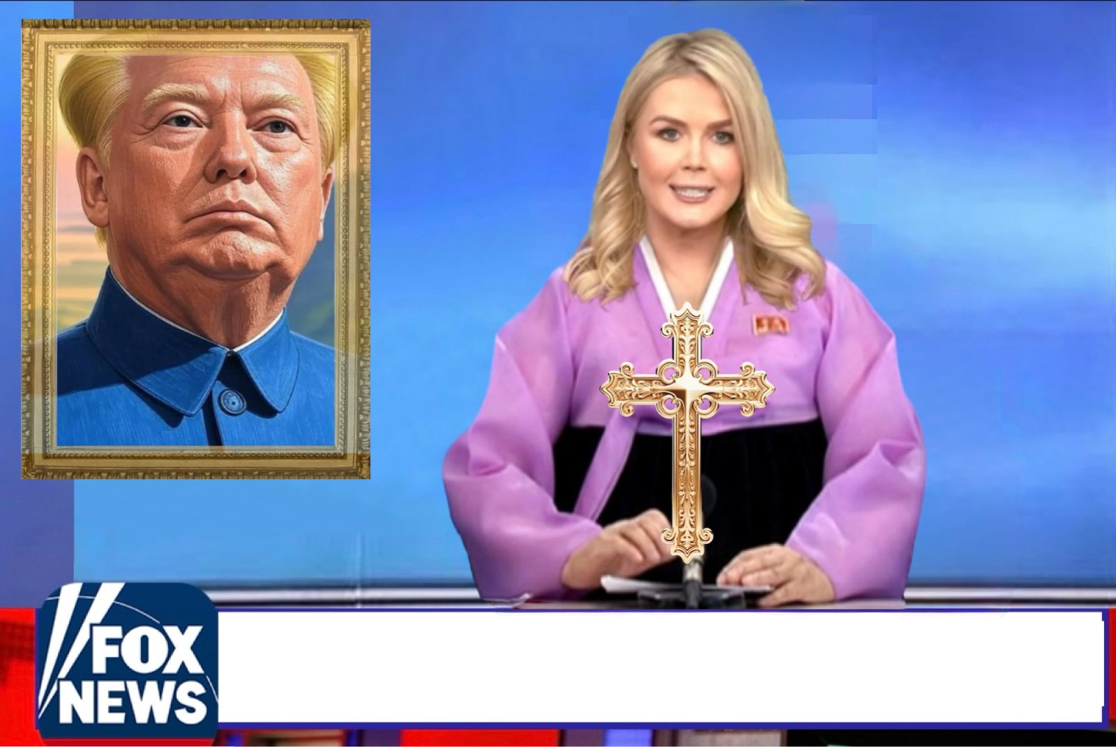 Donald Trump Karoline Leavitt Glorious Leader Blank Blank Meme Template