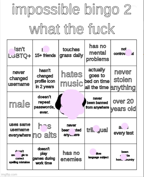 idek | image tagged in impossible bingo 2 | made w/ Imgflip meme maker