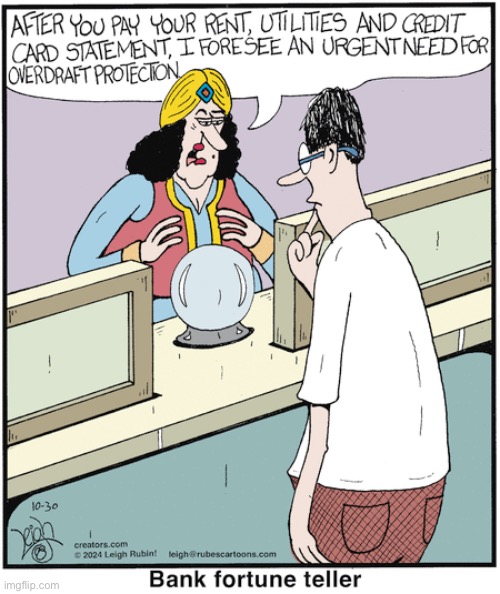 Rubes | image tagged in comics,rubes,bank,fortune teller | made w/ Imgflip meme maker