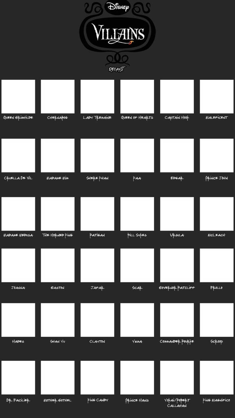 Disney Villain Cast Meme (blank) Blank Meme Template