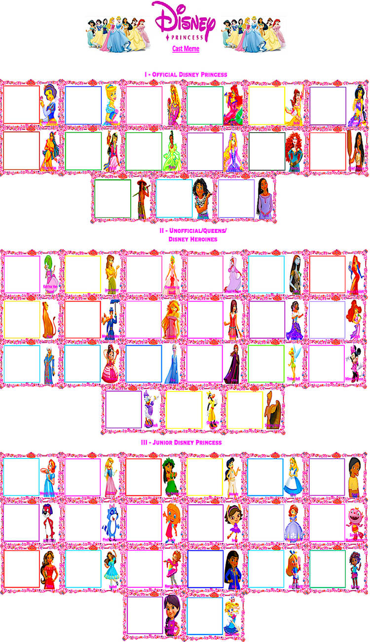 Disney Princess Cast Meme Blank Meme Template