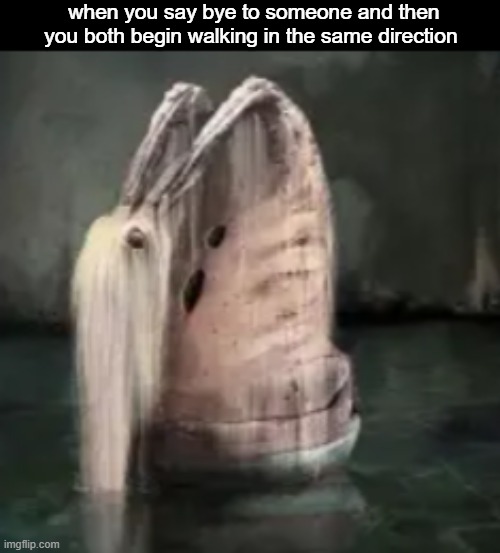 when you say bye to someone and then you both begin walking in the same direction | made w/ Imgflip meme maker
