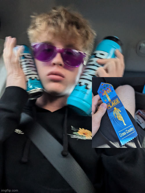 had a cross country race again | image tagged in cross country,running,prime,blue raspberry,xc,ribbon | made w/ Imgflip meme maker