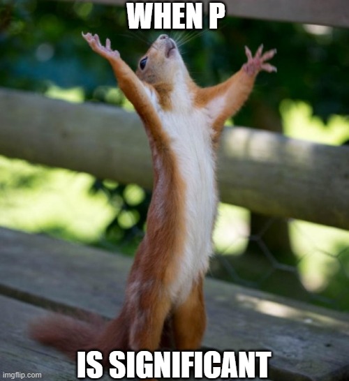 It's a Miracle | WHEN P; IS SIGNIFICANT | image tagged in we see the light,grad school,phd,dissertation,research | made w/ Imgflip meme maker