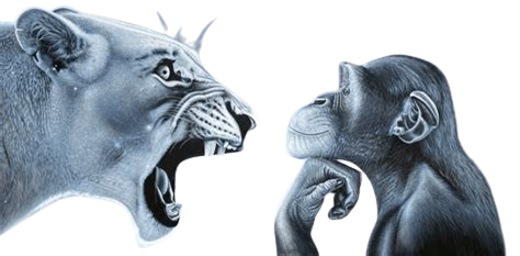 tiger yell at pondering monkey transparent Blank Meme Template
