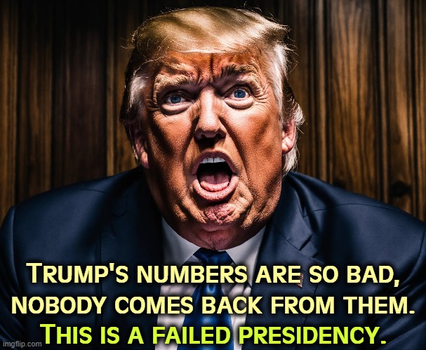 Trump's numbers are so bad, nobody comes back from them. This is a failed presidency. | image tagged in trump,approval,disapproval,failed,loser,insane | made w/ Imgflip meme maker