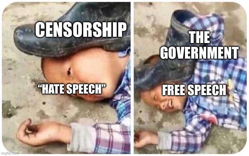 Charlie Kirk act | THE GOVERNMENT; CENSORSHIP; FREE SPEECH; “HATE SPEECH” | image tagged in false flag | made w/ Imgflip meme maker