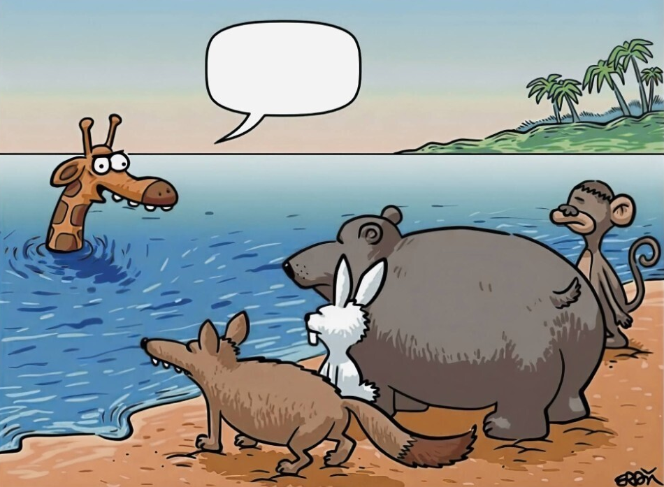 giraffe deep water Blank Meme Template