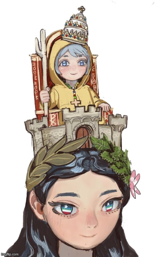 Guess for whom the bell tolls? | image tagged in thee,art by mossacannibalis,that one catholic anime girl from the papacy,memes,shitpost,christian memes | made w/ Imgflip meme maker