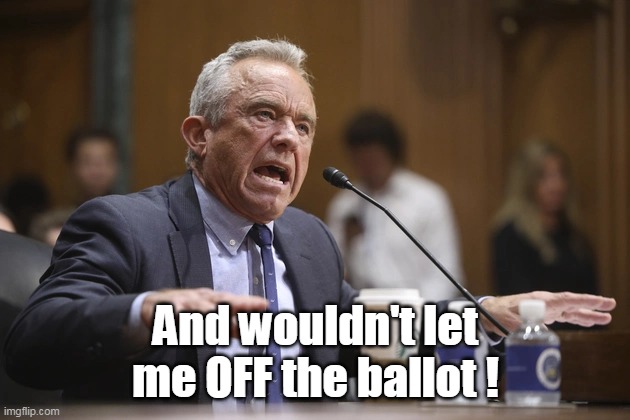 And wouldn't let me OFF the ballot ! | made w/ Imgflip meme maker