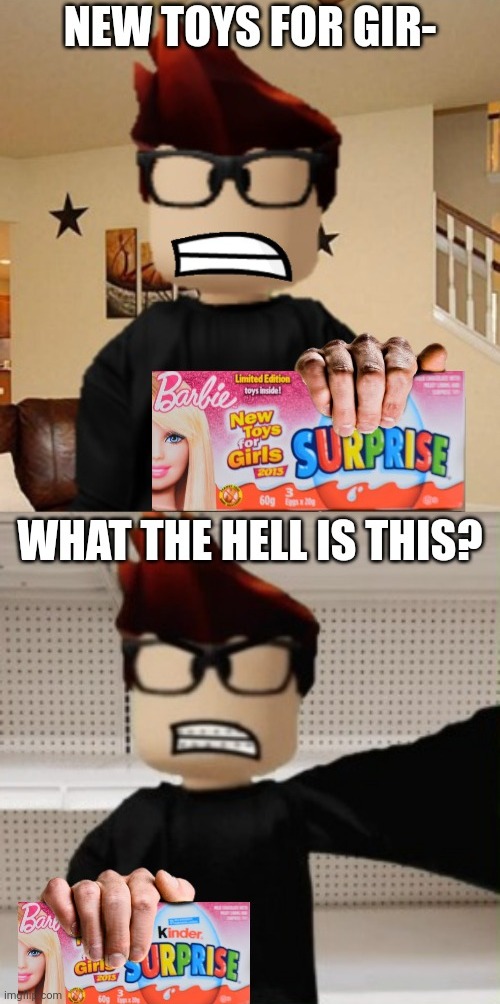 MC when he receives preppy kinder eggs in the fan mail session: | image tagged in mc,moscovio may,kinder surprise,fan mail,roblox scenarios | made w/ Imgflip meme maker
