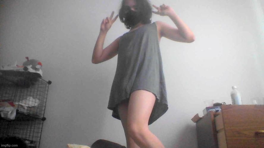 okay the post only got like 7 upvotes so here's me in that really cute dress from a while ago (bonus rubbing alchohol cameo) | made w/ Imgflip meme maker