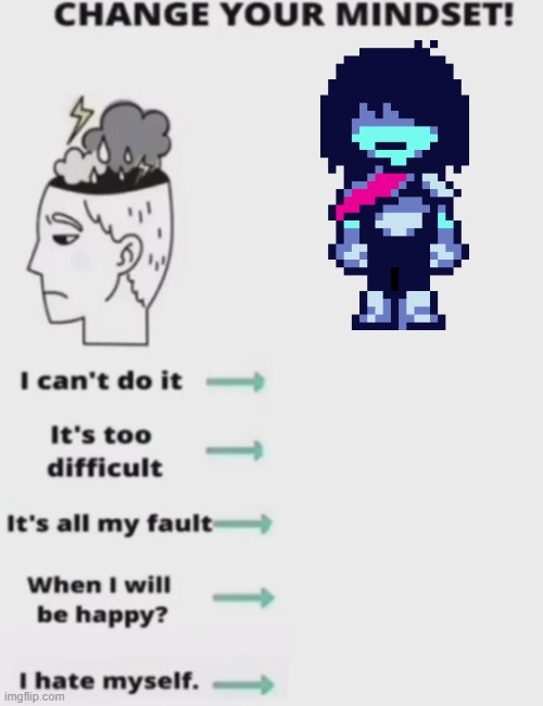 Be like kris. | image tagged in change your mindset | made w/ Imgflip meme maker
