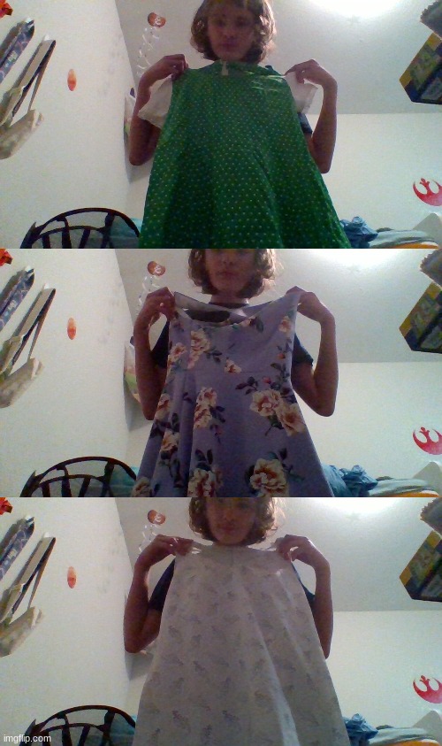 which dress should I wear for the pic? | made w/ Imgflip meme maker