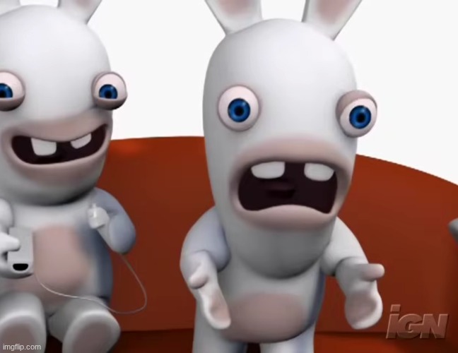 Shocked Rabbid | image tagged in shocked rabbid | made w/ Imgflip meme maker