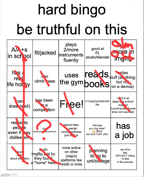hobby is poetry btw | image tagged in hard bingo for msmg | made w/ Imgflip meme maker
