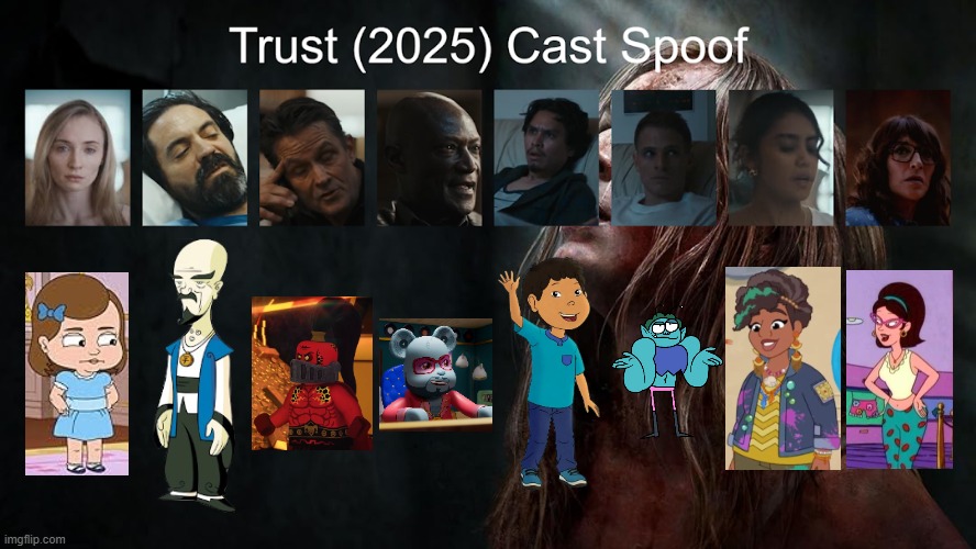 Credit to Waldness Topic International for this used | image tagged in meme,memes,spoof cast,trust,characters,roles | made w/ Imgflip meme maker
