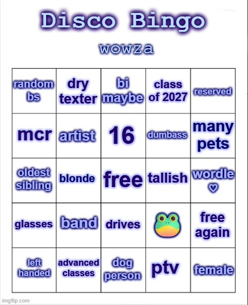 High Quality Disco bingo but uhhh something Blank Meme Template