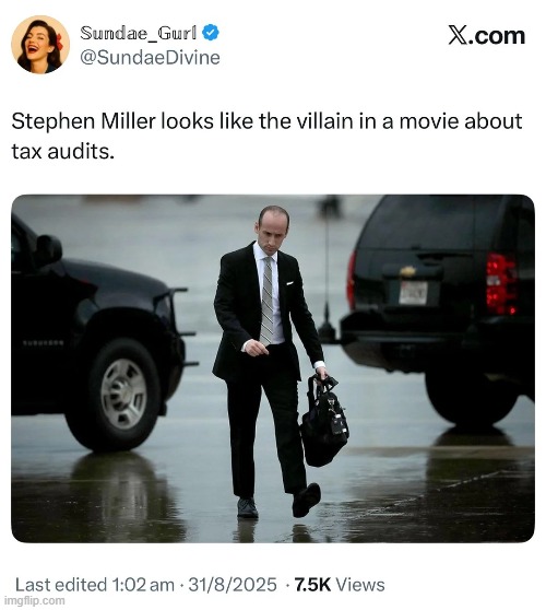 image tagged in stephen miller,villain,movie,tax audits | made w/ Imgflip meme maker