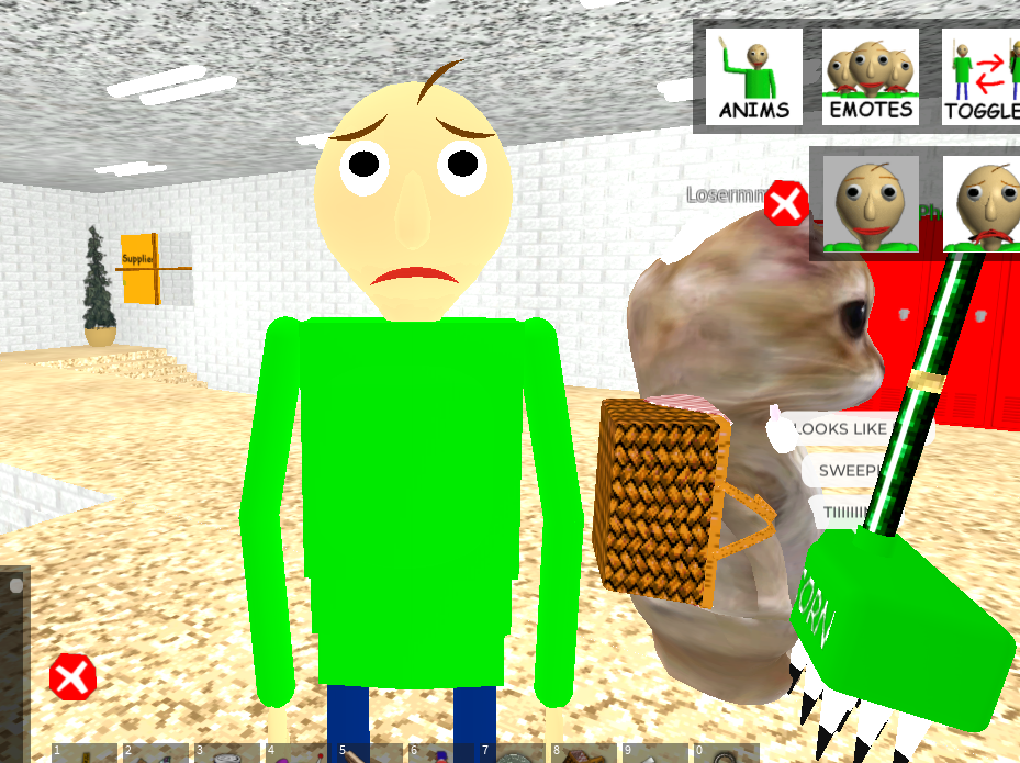 High Quality Baldi sad seeing el gato and gotta reap fighting Blank Meme Template