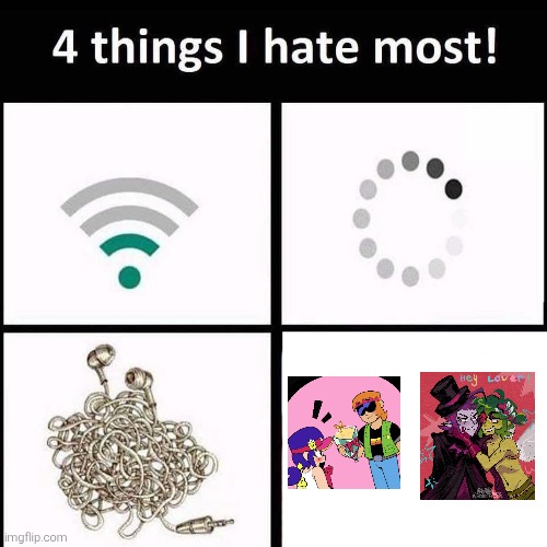 I really HATES fangst*r and mortg*lo | image tagged in 4 things i hate the most,i hate this,i hate this ship so much,brawl stars | made w/ Imgflip meme maker