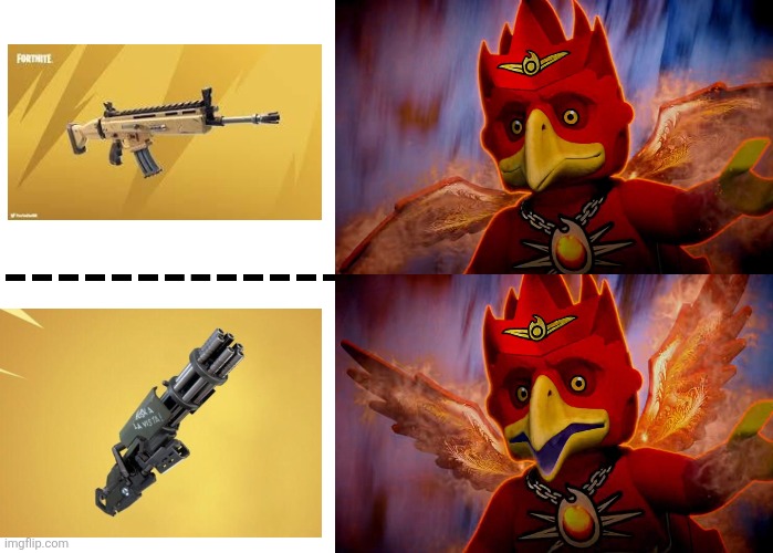 SCAR VS BRUTUS MINGUN | image tagged in fortnite,meme,funny,new,foryou | made w/ Imgflip meme maker