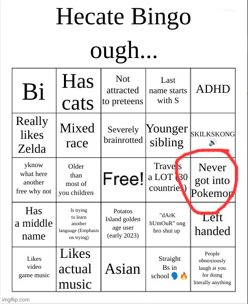 Hecate Bingo | image tagged in hecate bingo | made w/ Imgflip meme maker