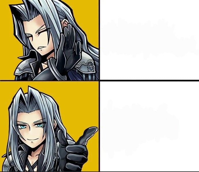 Sephiroth No Yes Blank Meme Template