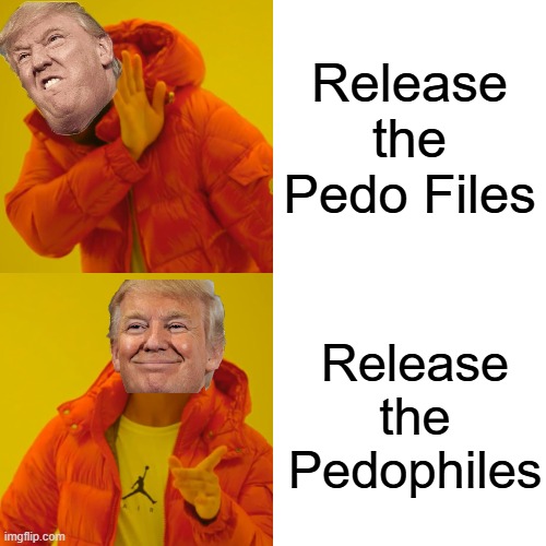 Releasing Files | Release the Pedo Files; Release the Pedophiles | image tagged in memes,drake hotline bling | made w/ Imgflip meme maker
