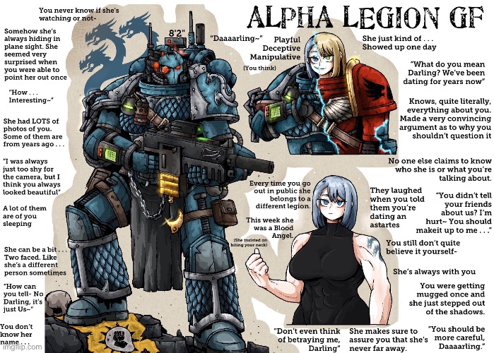 You | image tagged in memes,shitpost,warhammer40k,girlfriend,alpharius | made w/ Imgflip meme maker