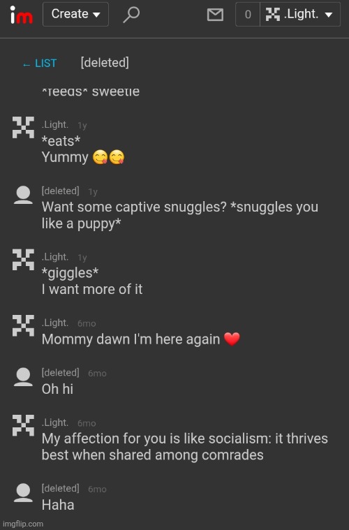 My last memechat with Momm- I mean dawn before she deleted | made w/ Imgflip meme maker