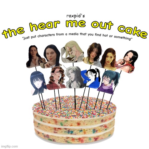 the hear me out cake | image tagged in the hear me out cake | made w/ Imgflip meme maker