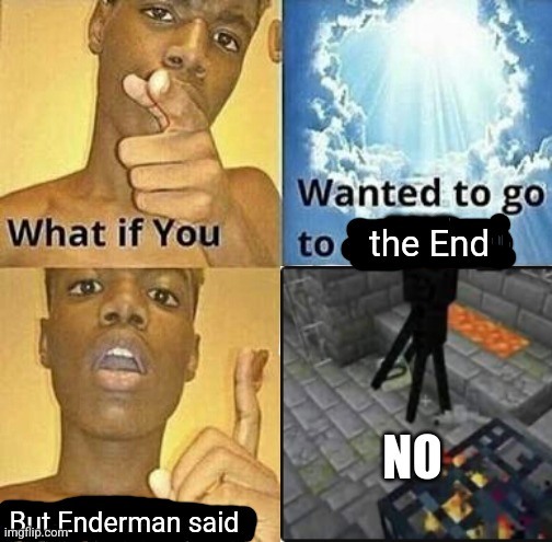the End; But Enderman said | made w/ Imgflip meme maker