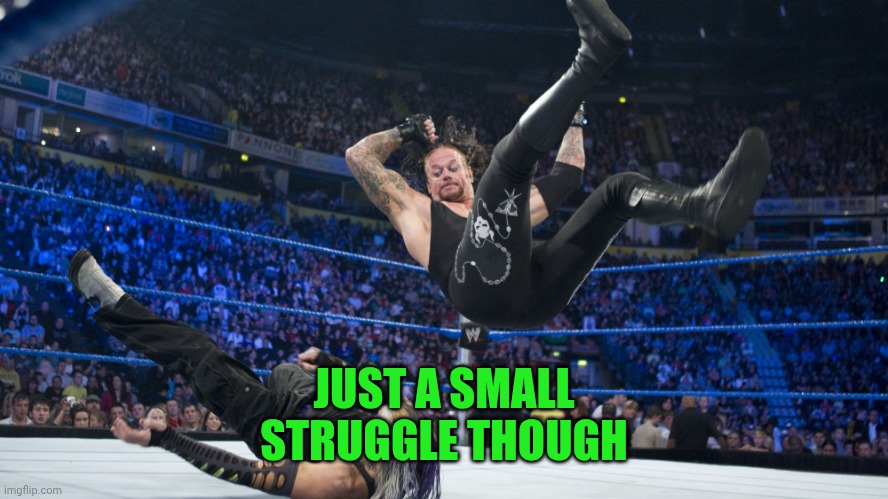 Meme Smackdown | JUST A SMALL STRUGGLE THOUGH | image tagged in meme smackdown | made w/ Imgflip meme maker