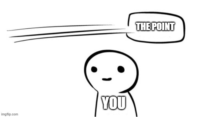 The point | THE POINT YOU | image tagged in the point | made w/ Imgflip meme maker
