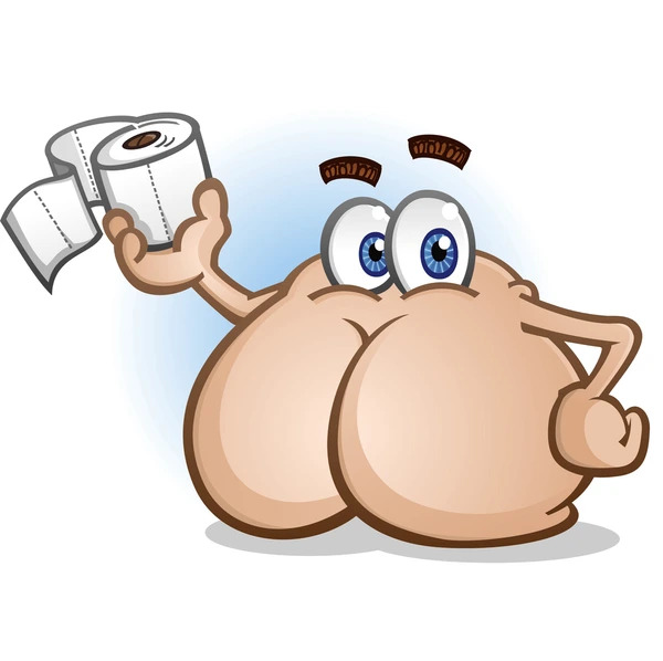 cartoon butt with tp Blank Meme Template